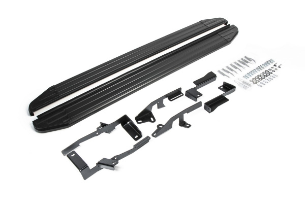 Фото Пороги алюминиевые Rival "Premium-Black" для Ford Kuga 2013-2016-