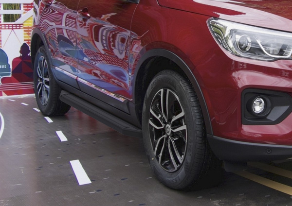 Фото Пороги алюминиевые Rival "Premium-Black" для Lifan X70 2018-