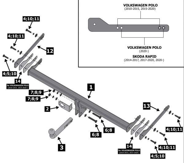 фото Фаркоп BERG для Volkswagen Polo «лифтбэк» (2020-)