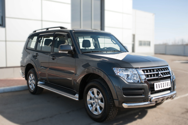 Фото Защита порогов d42 MITSUBISHI Pajero 4 2014-