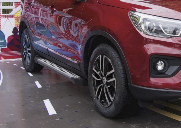 Фото Пороги алюминиевые Rival "Bmw-Style" для Lifan X70 2018-