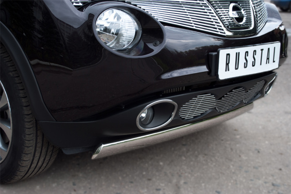 Фото Защита переднего бампера d75х42 овал NISSAN Juke 4х4 2010-2014