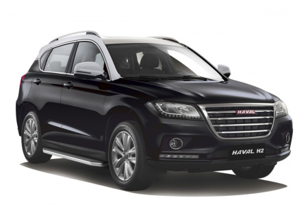 Пороги алюминиевые Rival "Premium" для Haval H2 2014-