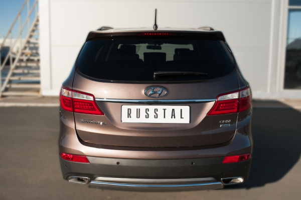 Фото Защита заднего бампера d75х42 (дуга) HYUNDAI SANTA FE GRAND 2014-2015
