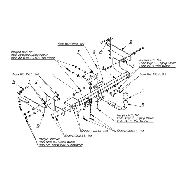 Фаркоп Imiola для Citroen Xsara хетчбек 1997-2004