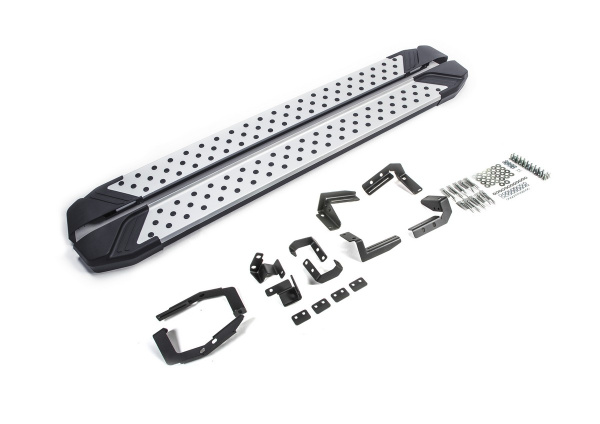 Фото Пороги алюминиевые Rival "Bmw-Style" для Hyundai Santa Fe 2018-