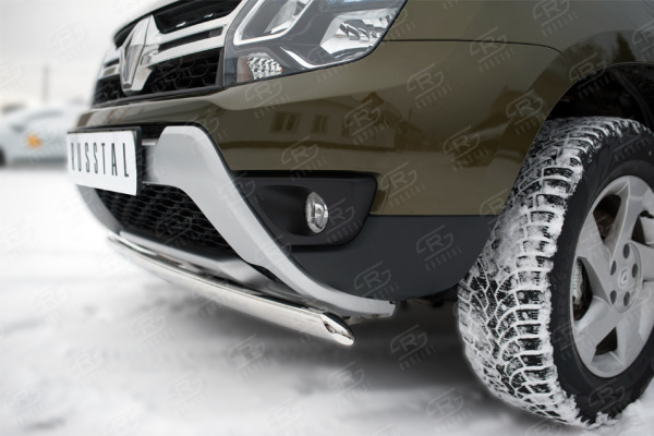 Фото Защита переднего бампера d75x42 (дуга) RENAULT Duster 2015-