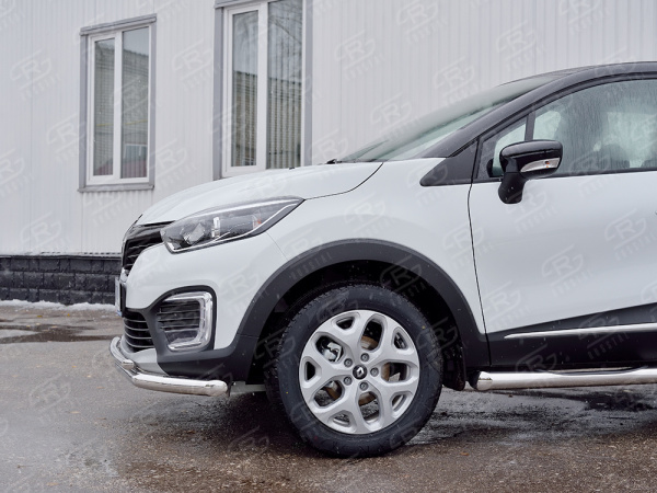 Фото Защита переднего бампера d63 секция-d42 дуга RENAULT KAPTUR 2016