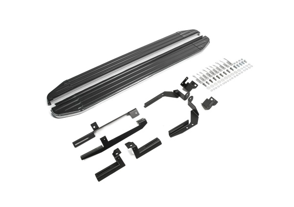 Фото Пороги алюминиевые Rival "Premium" для Kia Sorento Prime 2015-2017