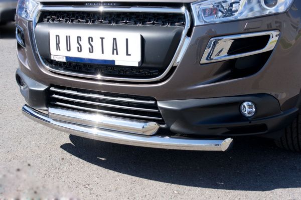 Фото Защита переднего бампера d63/63 PEUGEOT 4008 2012-2017