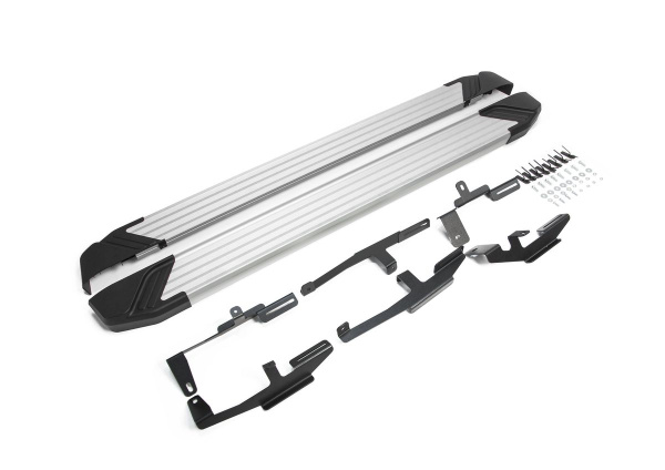 Фото Пороги алюминиевые Rival "Silver" для Mazda CX-5 2017-