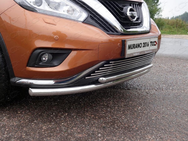 Фото Защита передняя нижняя (двойная) 60,3/42,4 мм для Nissan Murano 2016-