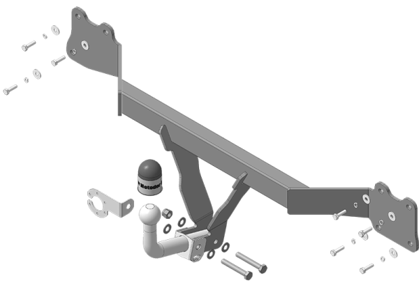 Фаркоп Мотодор с оцинкованным шаром на Audi TT 2006-2014, купе/кабриолет