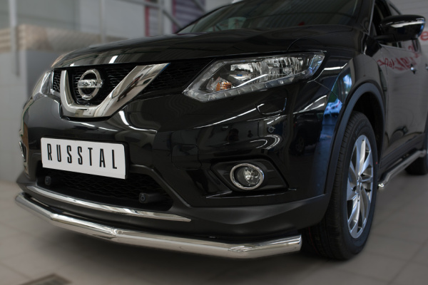 Фото Защита переднего бампера d63 (секции) NISSAN X-Trail 2015-2017