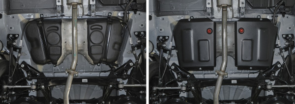 Фото Защита топливного бака Автоброня для Geely Emgrand X7 (2 части) 2018-