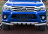Фото Защита переднего бампера d76+d57 с профильной защитой картера Toyota Hilux 2015-