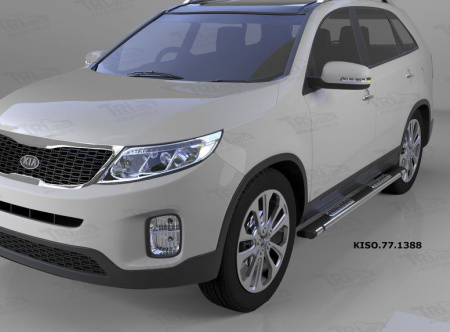 Пороги алюминиевые (Emerald Black) Kia Sorento (Киа Соренто) (2012-)