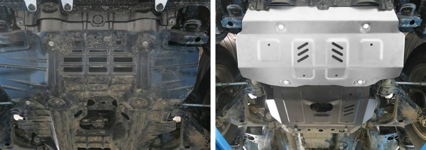 Фото Защита радиатора и картера Rival (часть 1) для Toyota Hilux 4WD 2015-н.в., алюминий 4 мм, без крепежа, 3.9501.1