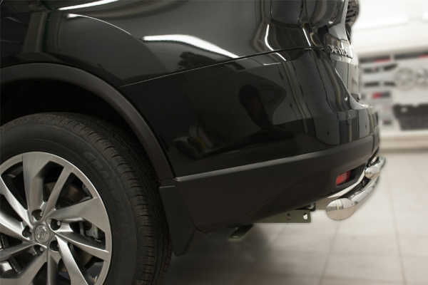 Фото Защита заднего бампера d63 (дуга) d42х2 (дуга) NISSAN X-Trail 2015-2017