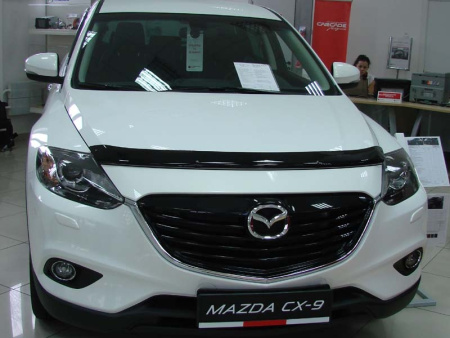 Дефлектор капота Mazda (Мазда) CX9 (2013-) (темный)