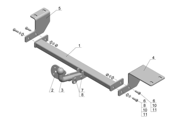 Фаркоп AvtoS для GEELY MK (2008-2015)