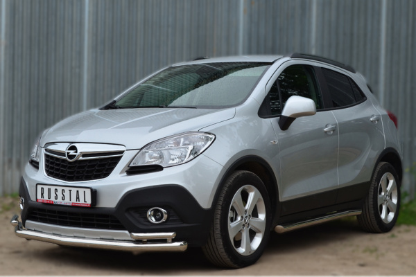 Фото Защита переднего бампера d63 (секции)/d42 (уголки) OPEL MOKKA 2013-