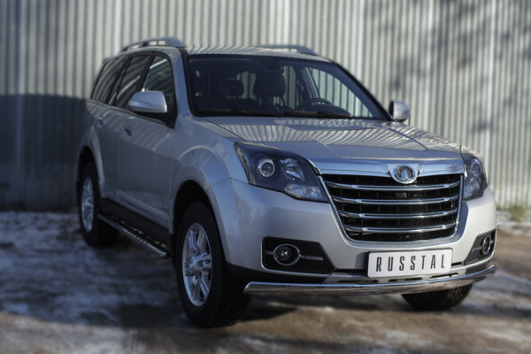 Фото Пороги труба 75х42 овал с проступью GREAT WALL Hover H3 2014-