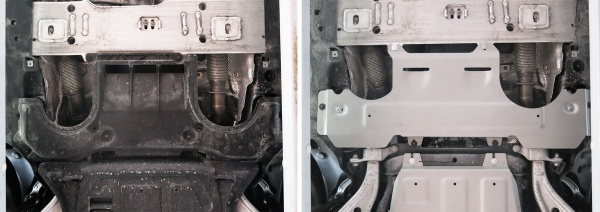 Фото Защита КПП Rival для Mercedes-Benz GLE внедорожник 5-дв., купе 2015-н.в., алюминий 4 мм, с крепежом, 333.3925.1