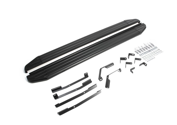 Фото Пороги алюминиевые Rival "Premium-Black" для Hyundai Tucson 2015-