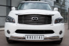 Защита переднего бампера 75х42_(75х42)х2 с подъемом INFINITI QX 56 2010-2014