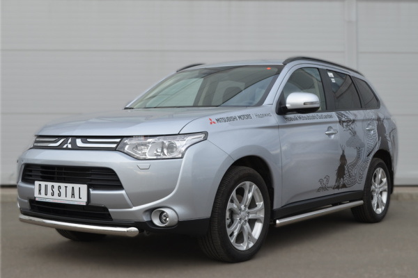 Фото Защита переднего бампера d63 (дуга) MITSUBISHI Outlander 2012-2014