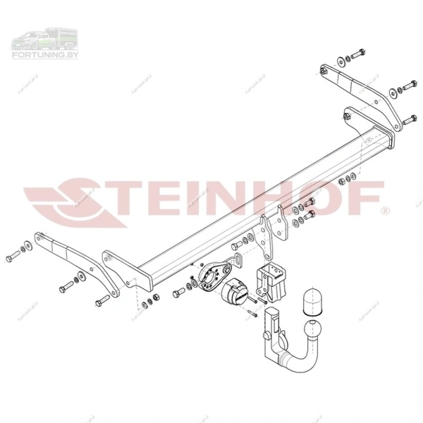 Фаркоп Steinhof (Польша) «быстросъемный на ключ» для Audi A3 IV «8Y» (2020-) "седан/ хэтчбек"