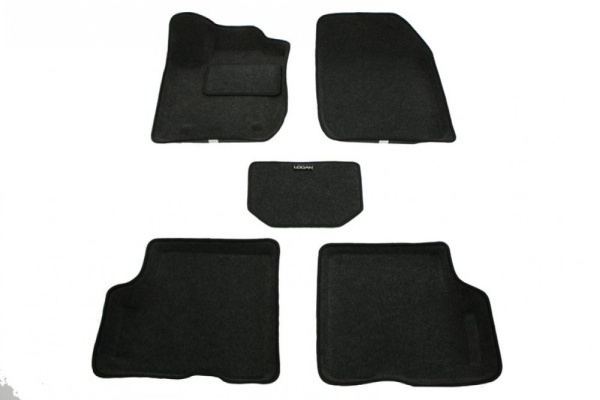 Автомобильные 3D коврики Боратекс для Renault Logan II 2014 –, ворсовые