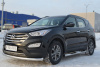 Фото Пороги труба d76 с накладкой (вариант 2) HYUNDAI Santa Fe 2012-2015
