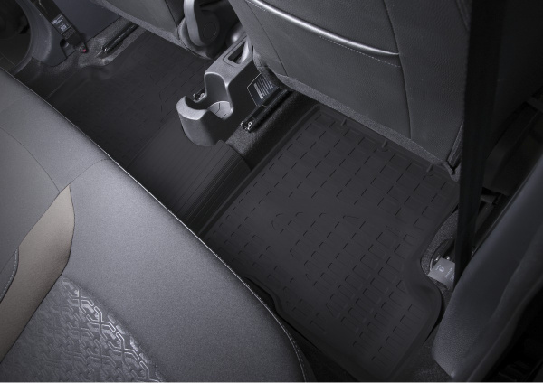 Коврики салона литьевые Rival для Lada Xray (с вещевым ящиком и без) 2016-н.в., резина, с крепежом, с перемычкой, 5 шт., 66007002