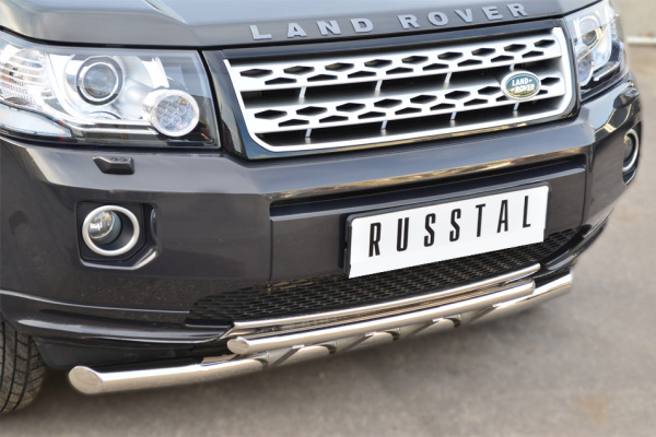 Фото Защита переднего бампера d63 (секции) d42 (дуга) LAND ROVER Freelander 2 2012-