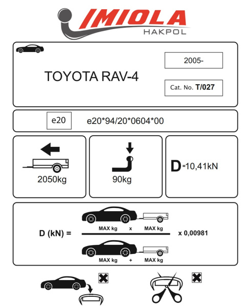 фото Фаркоп Imiola для Toyota RAV4 2005-2013