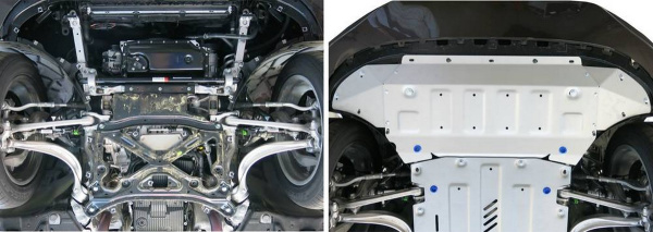 Фото Защита радиатора и картера Rival для Audi Q7 2015-н.в., алюминий 4 мм, с крепежом, 333.0329.1