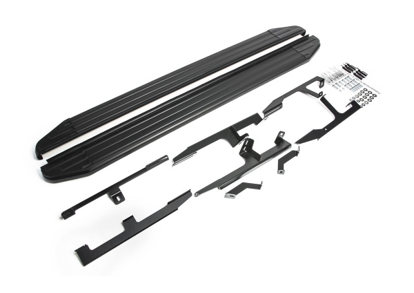 Фото Пороги алюминиевые Rival "Premium-Black" для Audi Q7 2015-