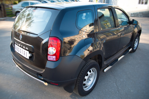 Фото Защита заднего бампера d75х42 овал RENAULT Duster 4x2 2011-2014