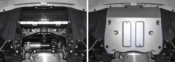 Фото Защита радиатора и картера Rival для BMW X5 G05 (30d; 40i; M50d; 50i) 2018-н.в., алюминий 4 мм, с крепежом, 333.0533.1