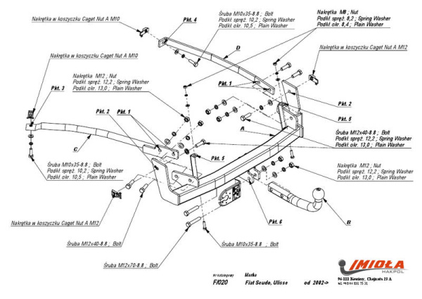 Фаркоп Imiola для FIAT Scudo I 1994-2006