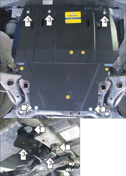 Фото Защита Motodor для картера и акпп Chrysler Town & Country (2007 по наст.)