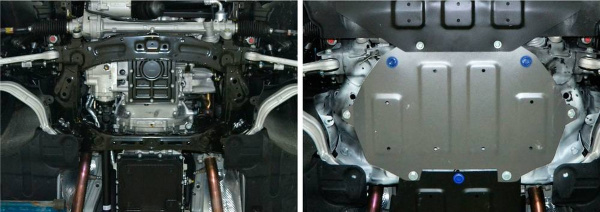 Фото Защита картера Rival (часть 2) для Hyundai Genesis 4WD 2014-2017/Genesis G80 4WD 2017-н.в./Genesis G90 4WD 2016-н.в., алюминий 4 мм, с крепежом, 333.2354.1