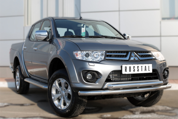 Фото Защита переднего бампера d63 (секции) d63 (дуга) MITSUBISHI L200 2014