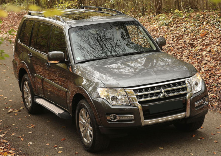 Пороги алюминиевые Rival "Silver" для Mitsubishi Pajero IV 2006-2011-2014-