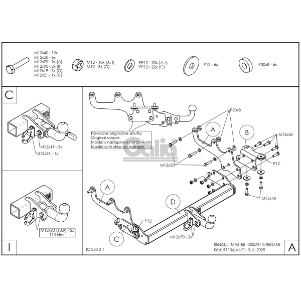 фото Фаркоп GALIA для Renault Master IV (2024-)