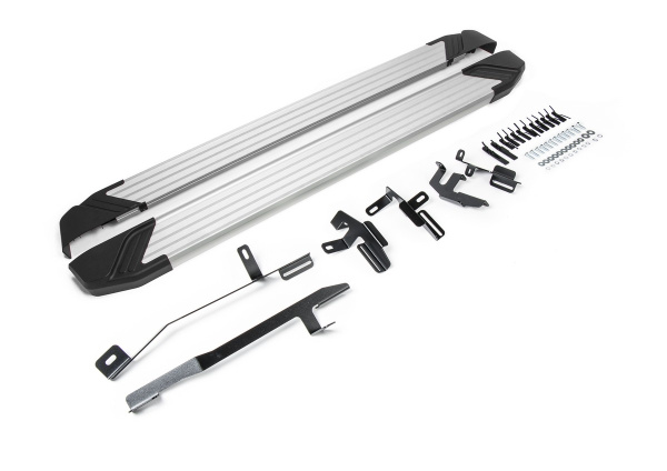 Фото Пороги алюминиевые Rival "Silver" для Audi Q5 2017-