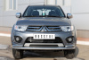 Защита переднего бампера d63 (секции) d42х2 (уголки) MITSUBISHI L200 2014