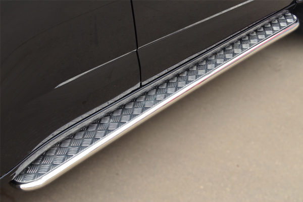 Фото Пороги труба d42 с листом (лист алюм.,проф.нерж) (Вариант 1 ) CHEVROLET Trailblazer 2012-